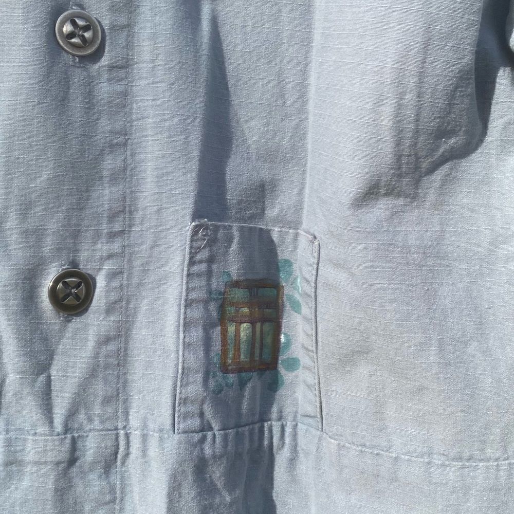 Blue Fish Hand Painted Jacket RARE! - Picture 10 of 10